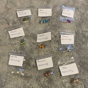 Elegant Multicolor Stud Earrings Set